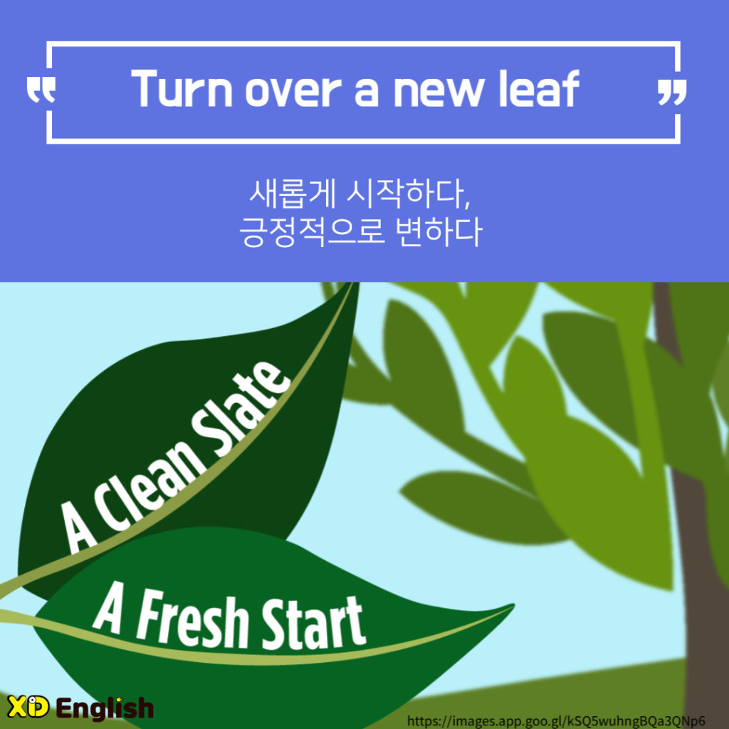 Turn Over A New Leaf
새롭게 시작하다, 긍정적으로 변하다