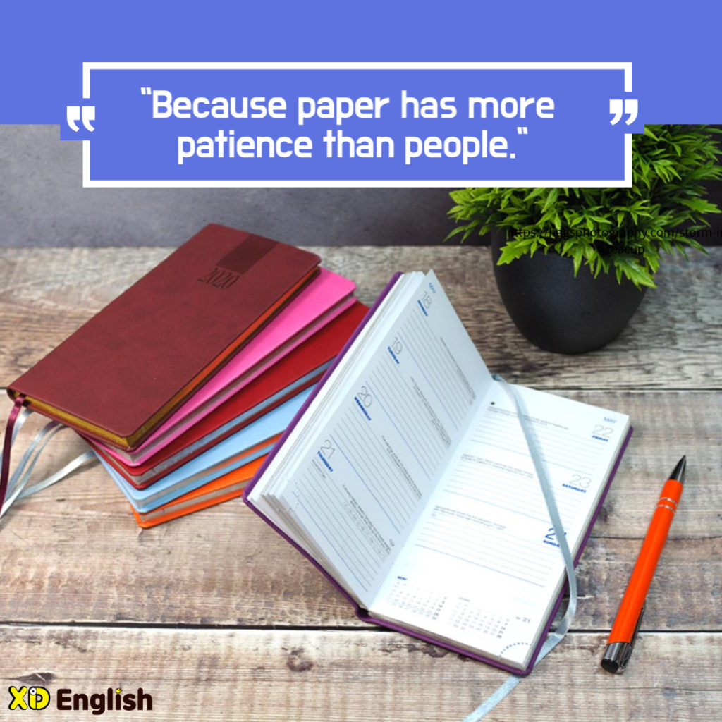 “Because Paper Has More Patience Than People.”